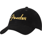 Fender Fender Black with Gold Spaghetti Logo Vintage Corduroy Baseball Cap