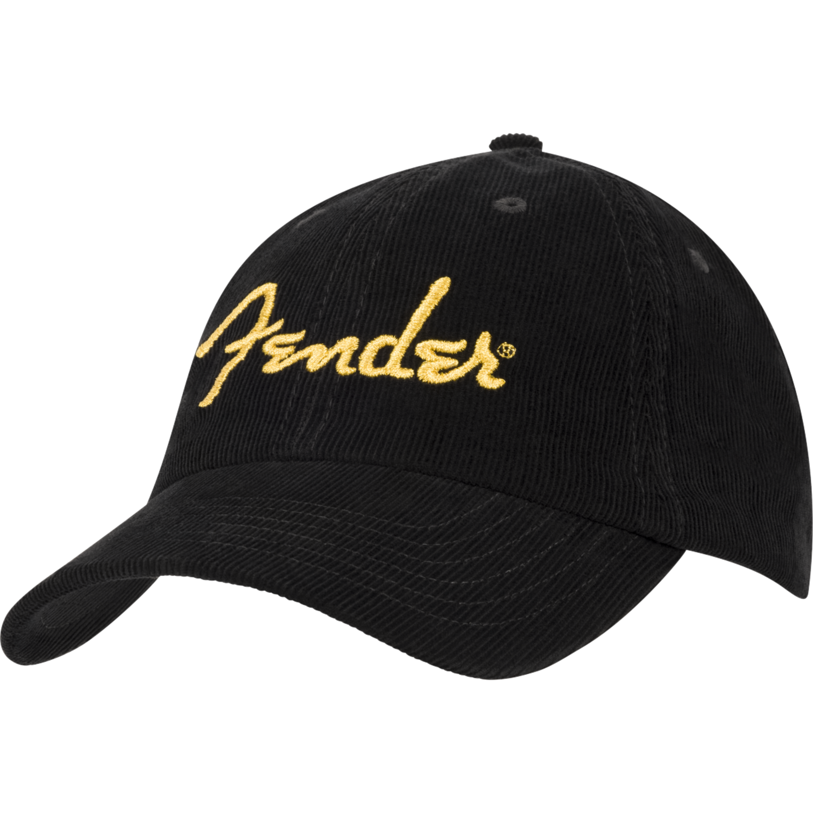 Fender Fender Black with Gold Spaghetti Logo Vintage Corduroy Baseball Cap