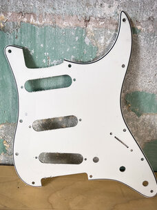 Solid Ground USA Stratocaster Style Replacement SSS Pickguard 11-Hole, 3-Ply with Shielding - White