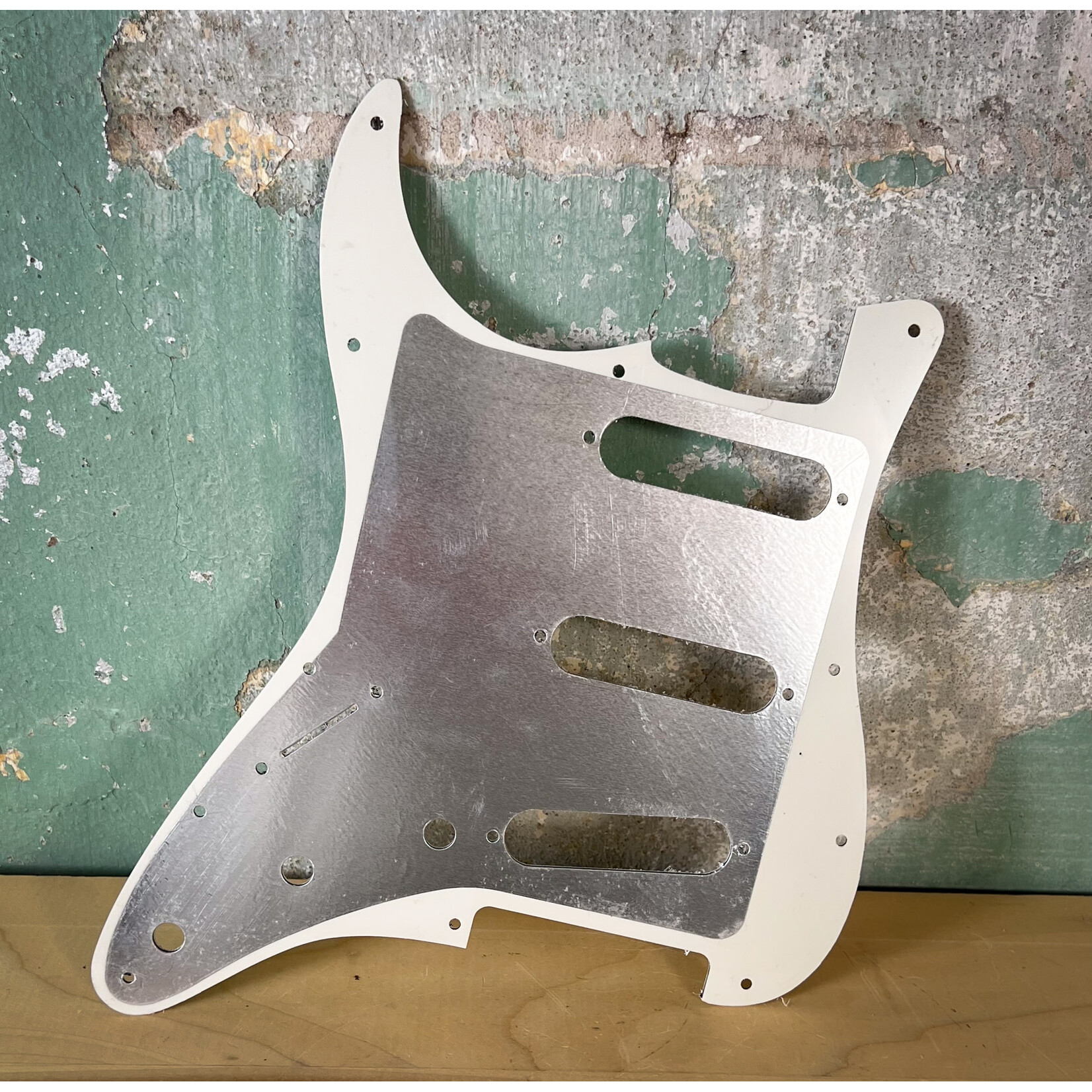 Solid Ground USA Stratocaster Style Replacement SSS Pickguard 11-Hole, 3-Ply with Shielding - White