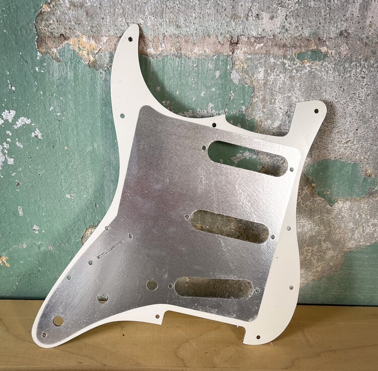 Solid Ground USA Stratocaster Style Replacement SSS Pickguard 11-Hole, 3-Ply with Shielding - White