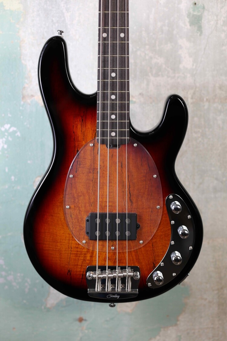 Sterling by Music Man Sterling StingRay Ray34SM Spalted Maple - 3 Tone Sunburst
