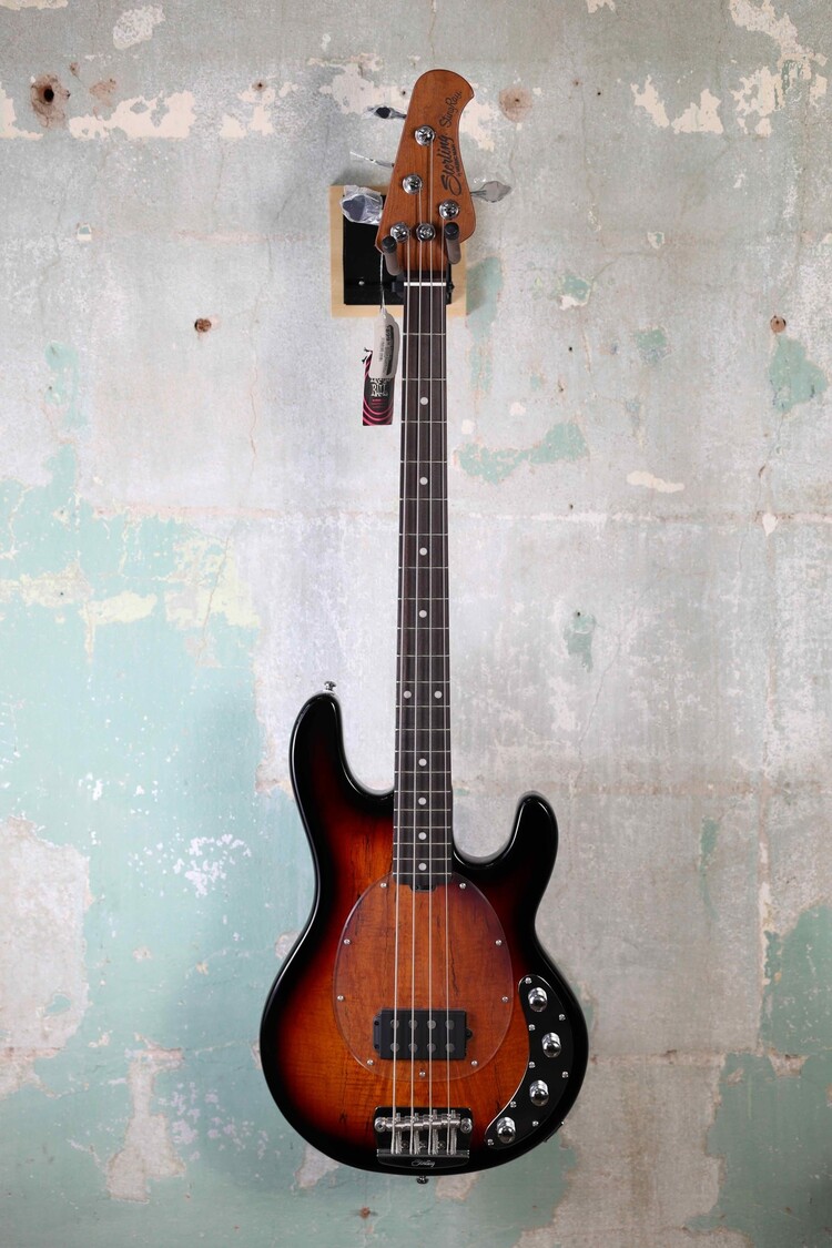 Sterling by Music Man Sterling StingRay Ray34SM Spalted Maple - 3 Tone Sunburst