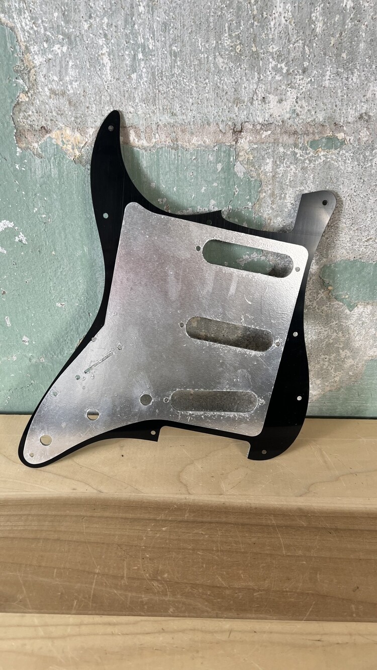 Solid Ground USA Stratocaster Style Replacement SSS Pickguard 11-Hole, 3-Ply with Shielding - Black