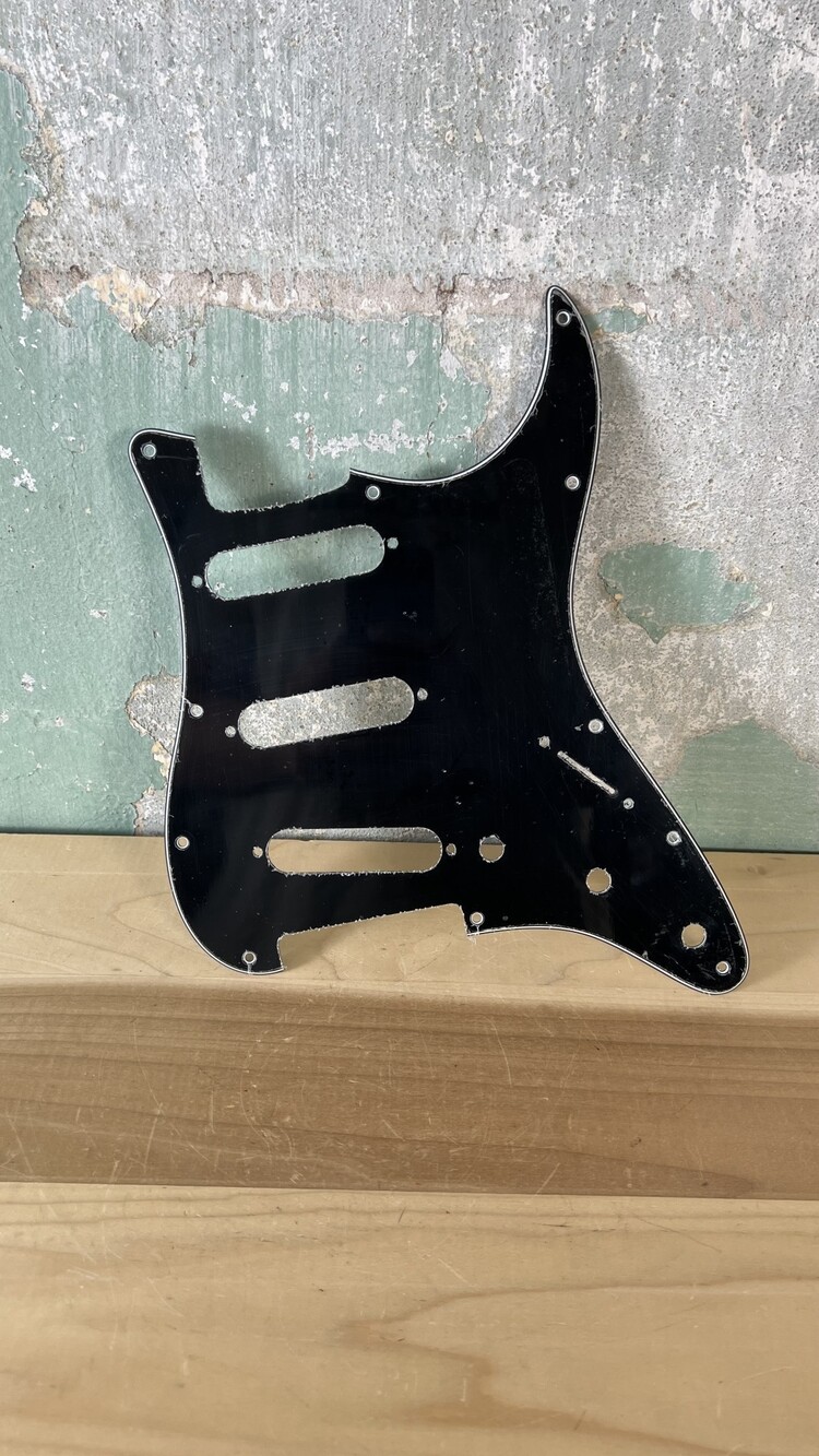 Solid Ground USA Stratocaster Style Replacement SSS Pickguard 11-Hole, 3-Ply with Shielding - Black