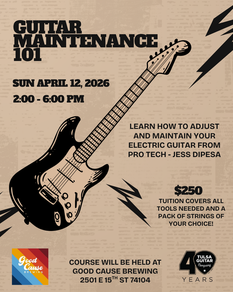 Tulsa Guitar Co. Guitar Maintenance 101 - Guitar Class + Dunlop Toolkit for setup!
