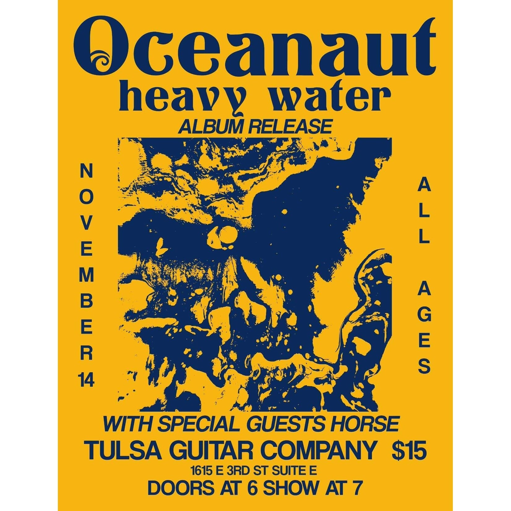 Tulsa Guitar Co. Tickets: Oceanaut "Heavy Water" Album Release w/Horse 11/14
