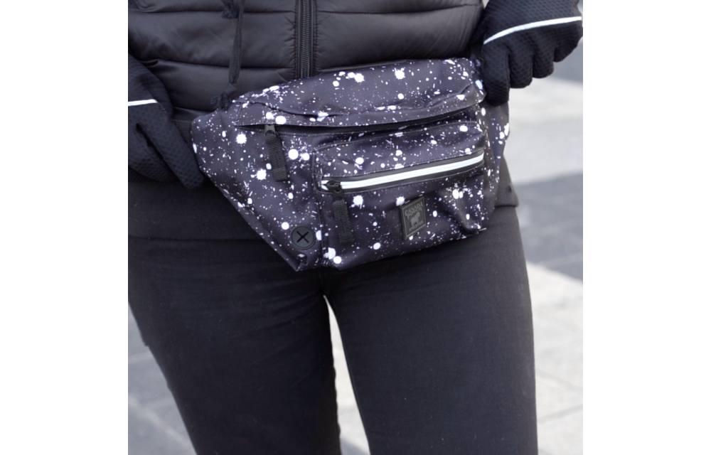 Canada Pooch The Everything Fanny Pack Black Splatter