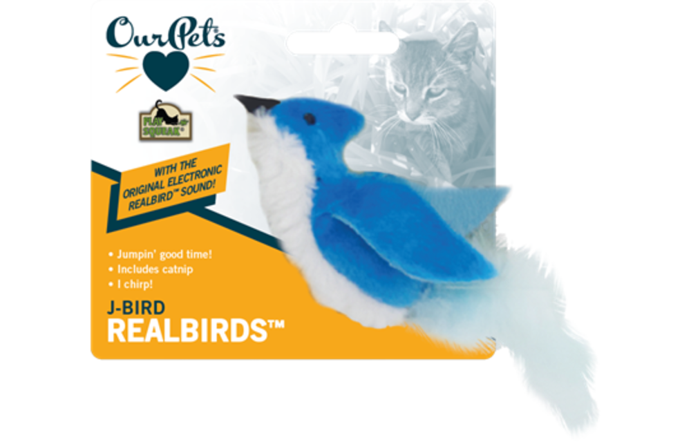 OurPets PlayNSqueak Jay Bird