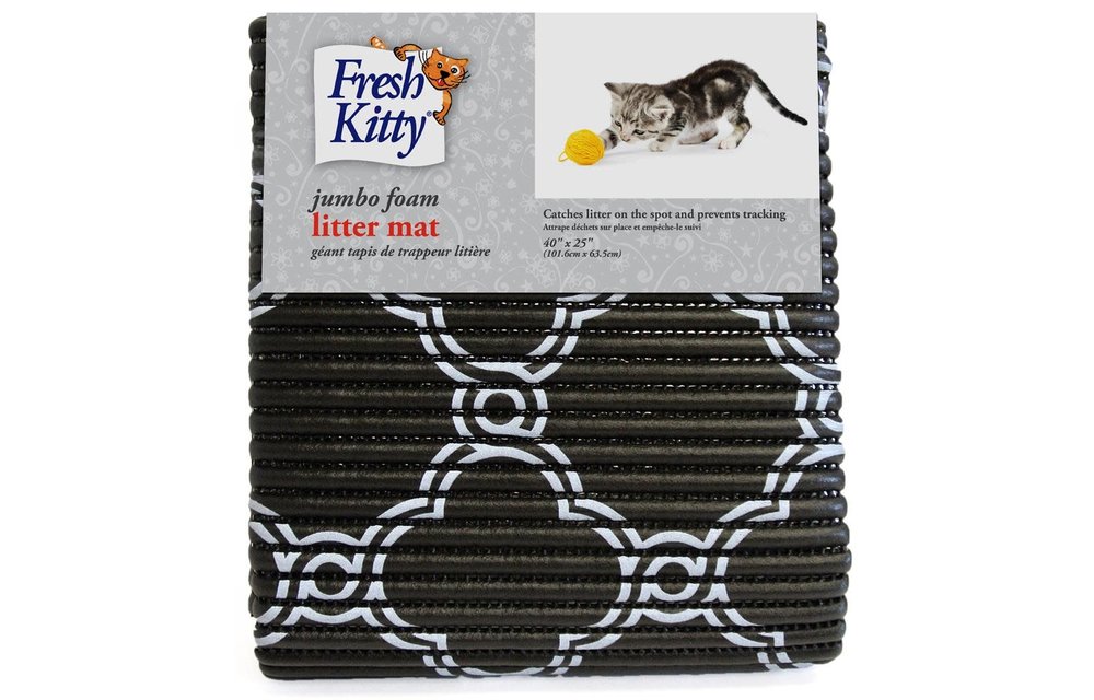 Litter Mat Black & White Jumbo Foam