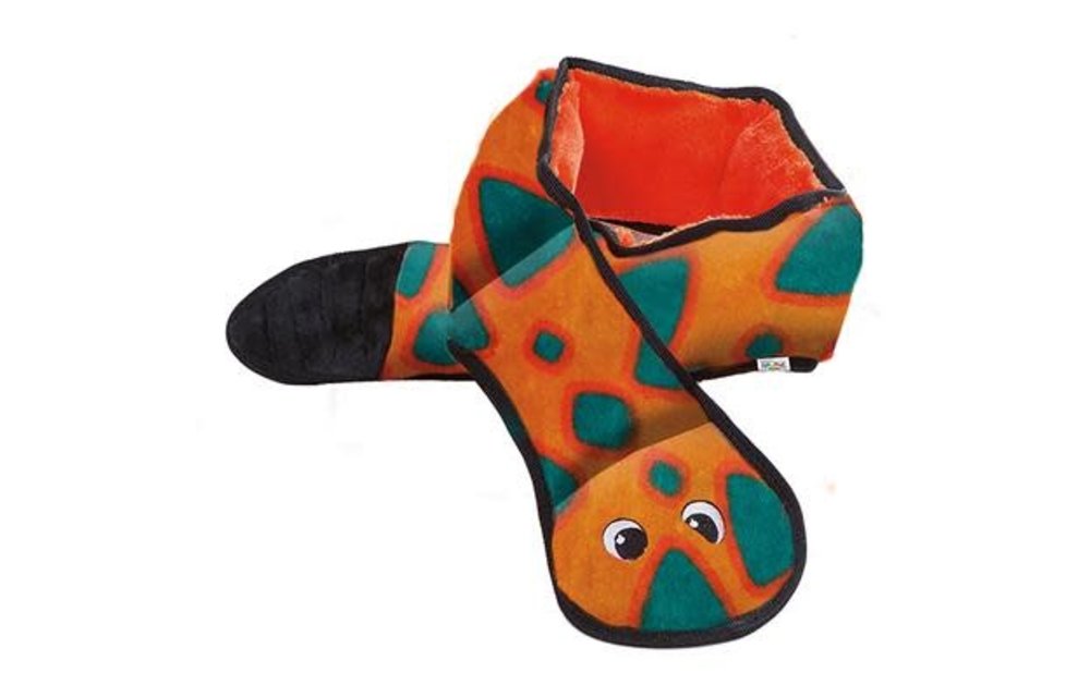 Outward Hound Invincibles Snake Org/Blue 6 Squeaker