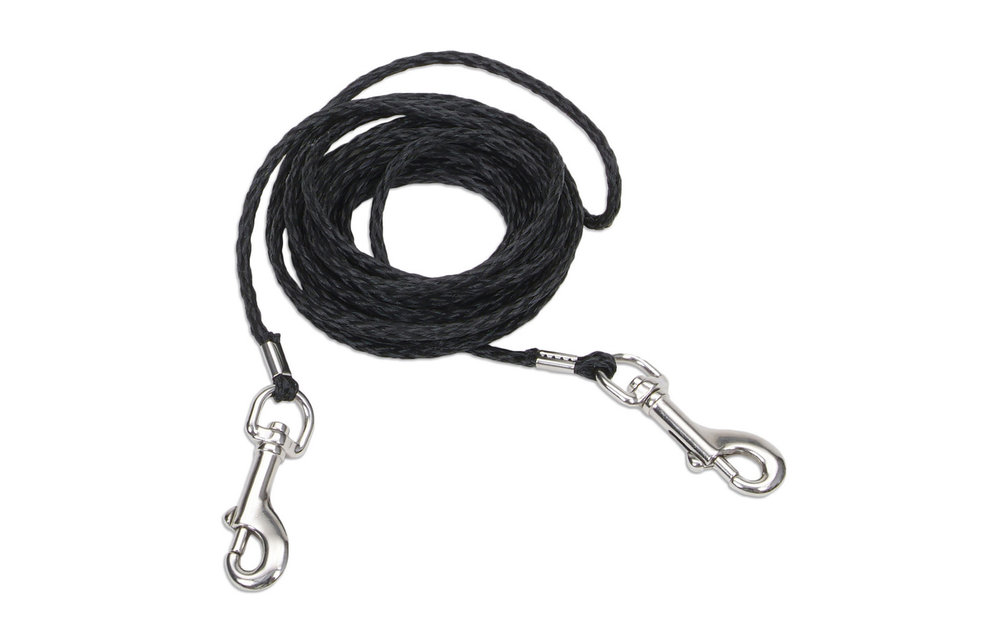 Poly Cat Tie Out Black 15'x1/8