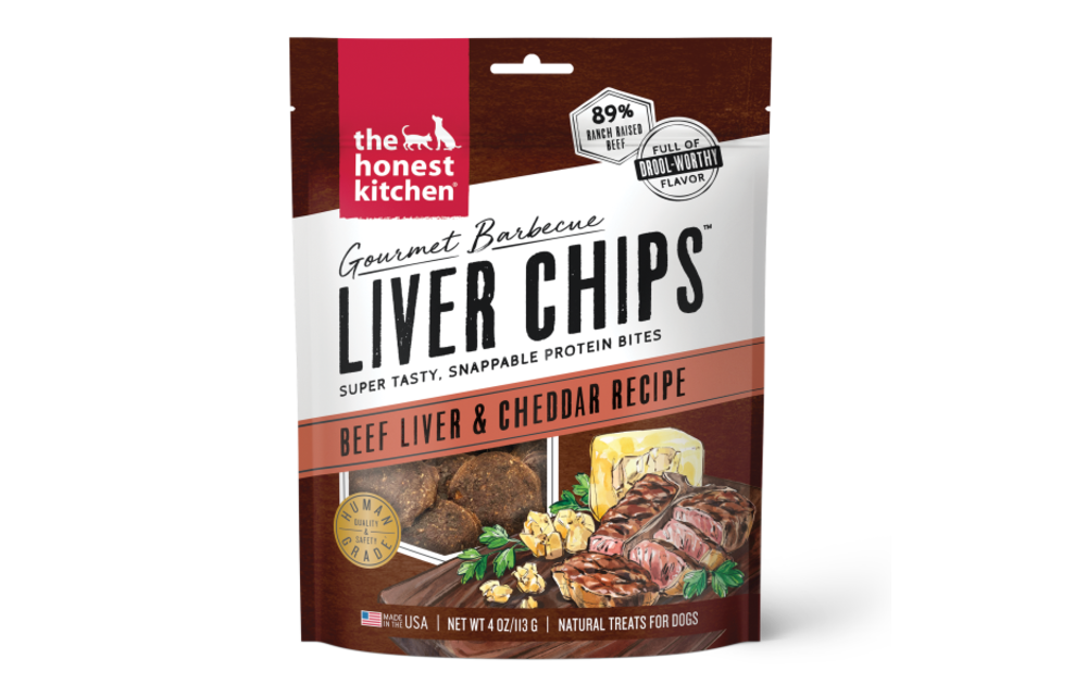 Honest Kitchen Dog BBQ Liver Chips Bf & Ched 4 oz