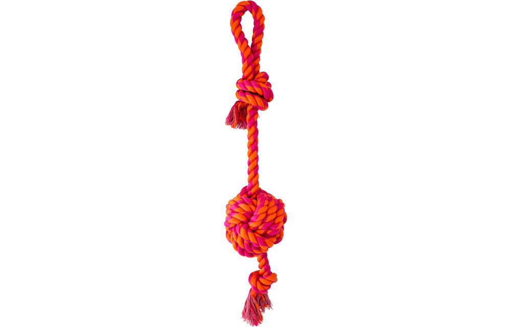 Knotty & Nice Rope Handle/Tail Pink & Orange 25''