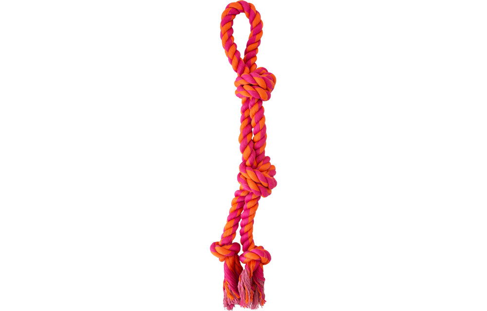 Knotty & Nice Split Rope Orange & Pink 17.75''