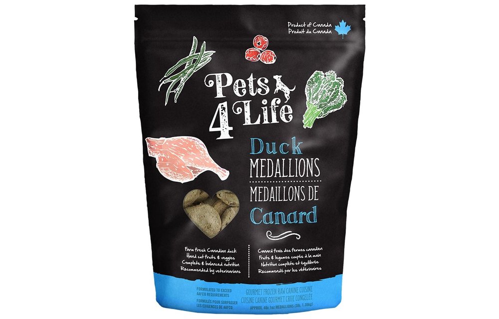 Pets4Life Frozen Duck 1 oz Medallions 3 lb