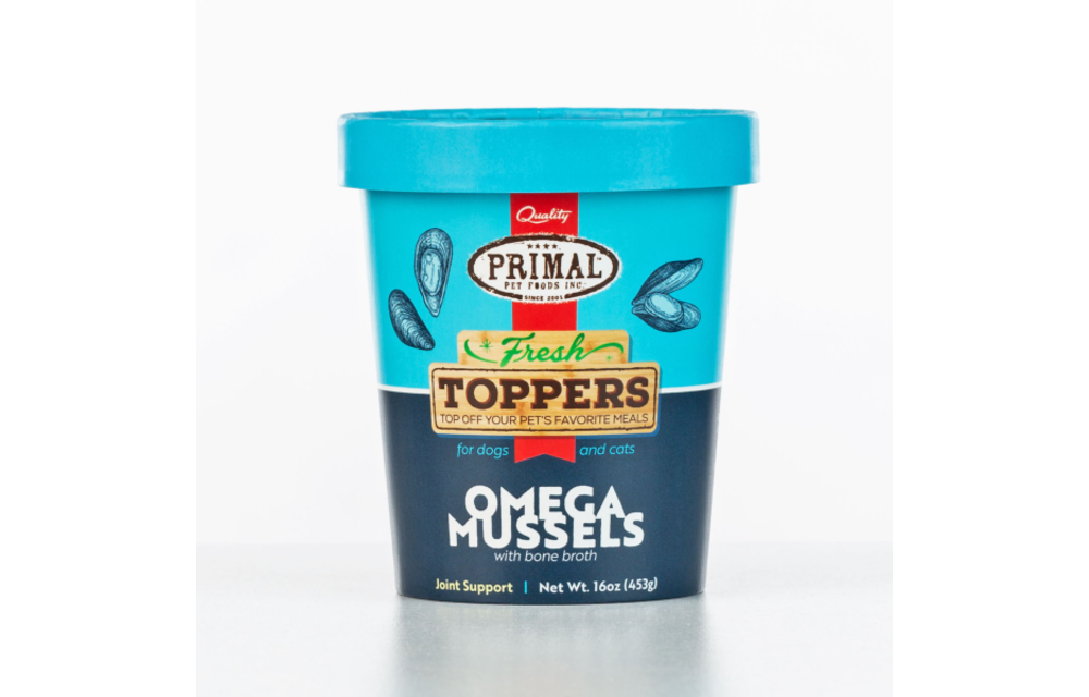 Primal Top Omega Mussels Toppers Dogs 16 oz