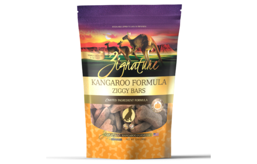 Zignature Ziggy Bars Kangaroo Treats Dog 12 oz
