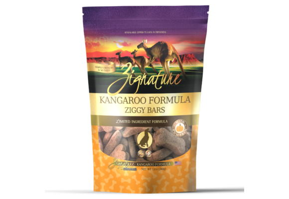 Zignature Ziggy Bars Kangaroo Treats Dog 12 oz