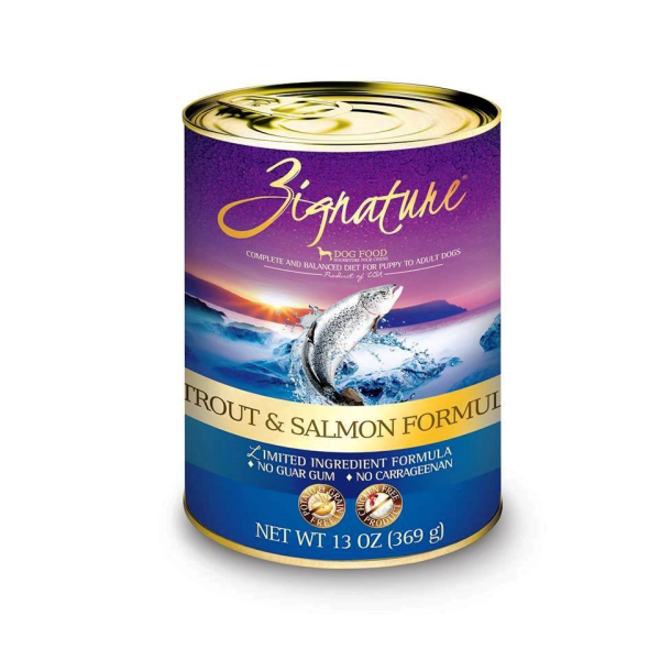 Zignature trout and salmon dog sale food