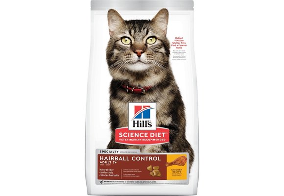 Hills Science Diet Hairball Control Adult 7+ Chicken Cat 3.5 lb