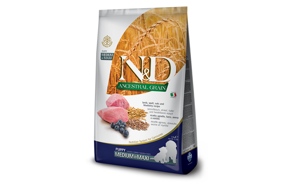 Farmina N&D AGrain Lamb & Blueberry Med/Maxi Puppy 2.5 kg