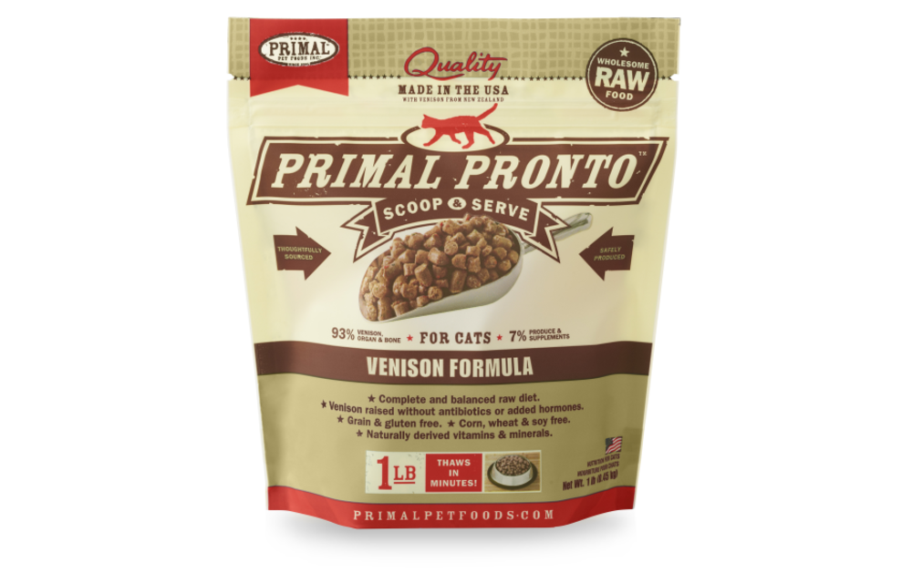 Primal Pronto Venison 1lb Cat