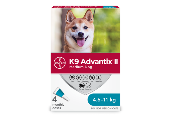 K9 Advantix ll Medium Dog 4.6 - 11kg - 4pk