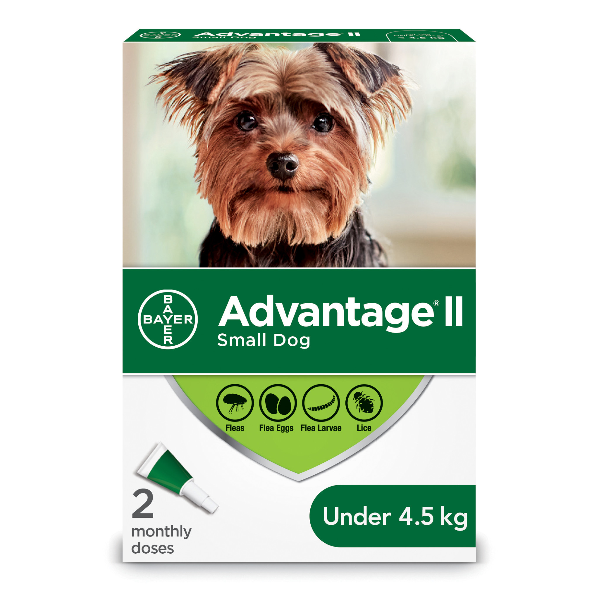 Advantage II Small Dogs under 4.5kg - 2 Dose
