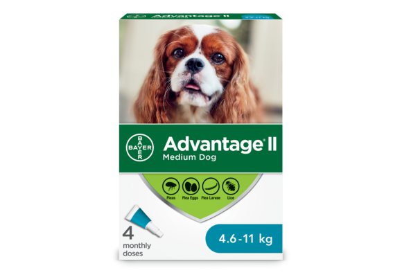 Advantage II Medium Dogs 4.6kg-11kg - 4 Dose