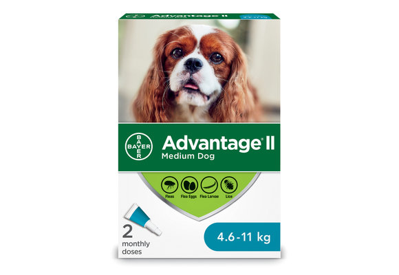 Advantage II Medium Dogs 4.6kg-11kg - 2 Dose