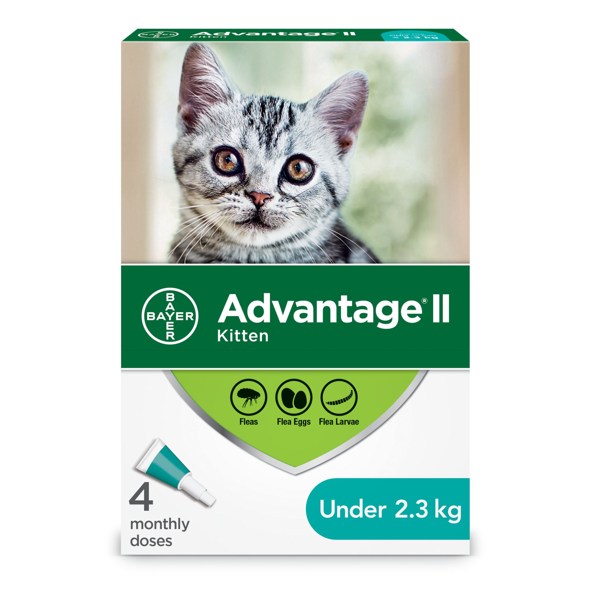 Advantage II Cats/Kittens under 2.3kg - 4-Dose