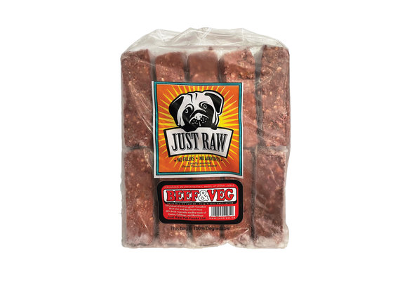 Just Raw Beef & Veg Dog 10 x1 lb
