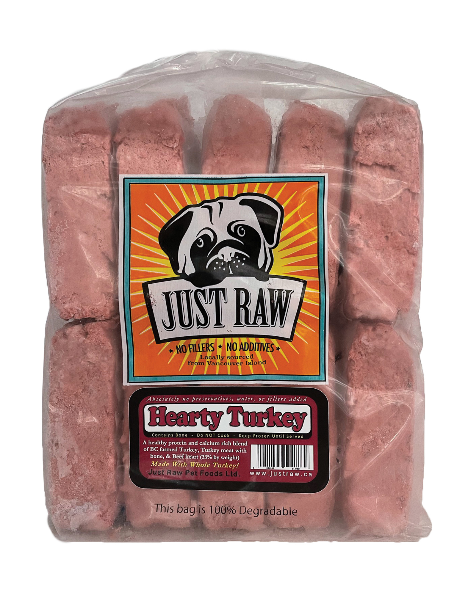 Just Raw Hearty Turkey Dog 10 x 1 lb