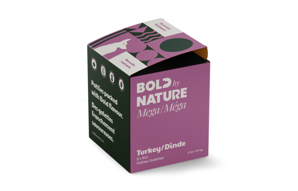 Bold by Nature Mega Raw Turkey Dog 4 lb