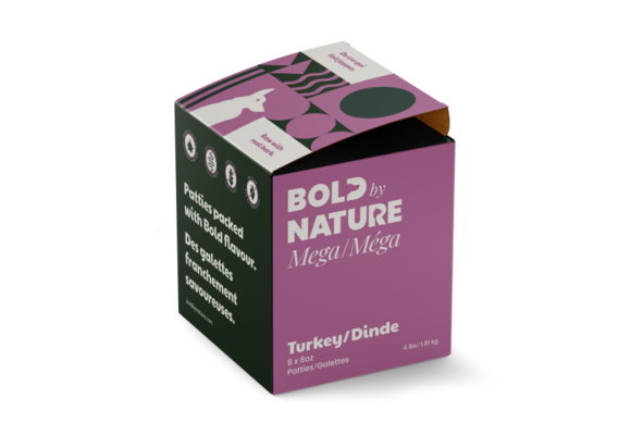 Bold by Nature Mega Raw Turkey Dog 4 lb