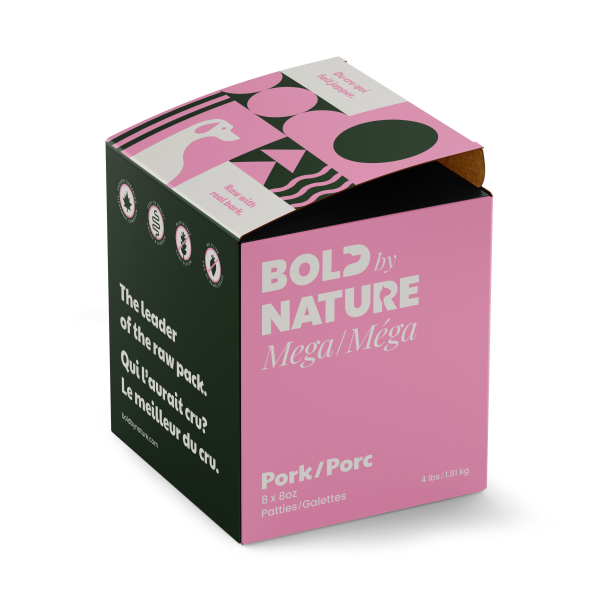 Bold by Nature Mega Raw Pork Patties Dog 4 lb