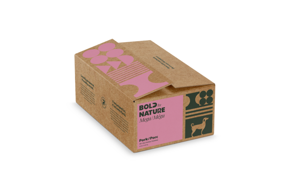 Bold by Nature Mega Raw Pork Patties Dog 24 lb