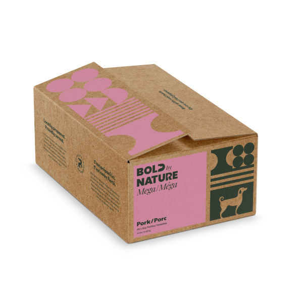 Bold by Nature Mega Raw Pork Patties Dog 24 lb
