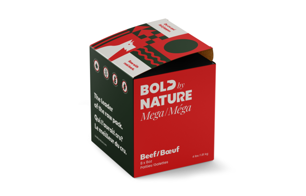 Bold by Nature Mega Raw Beef Patties 4lb