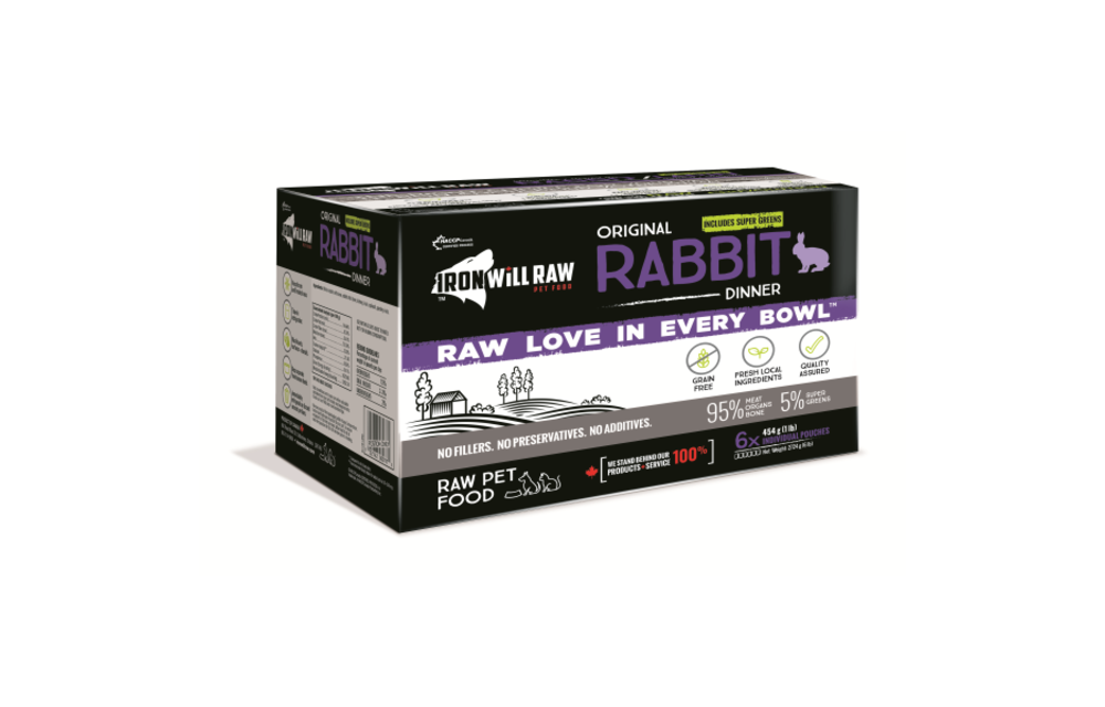 Iron Will Raw Original Rabbit Dog 6x1 lb