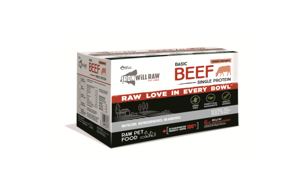 Iron Will Raw Basic Beef Dog 6x1 lb