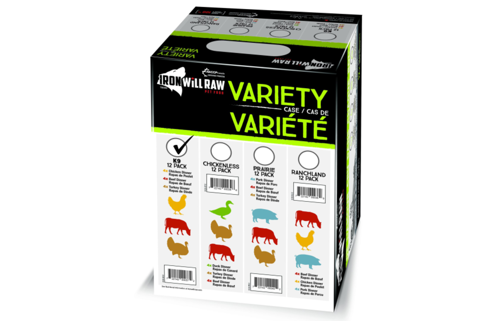 Iron Will Raw K9 Variety Pack Dog 12/1 lb