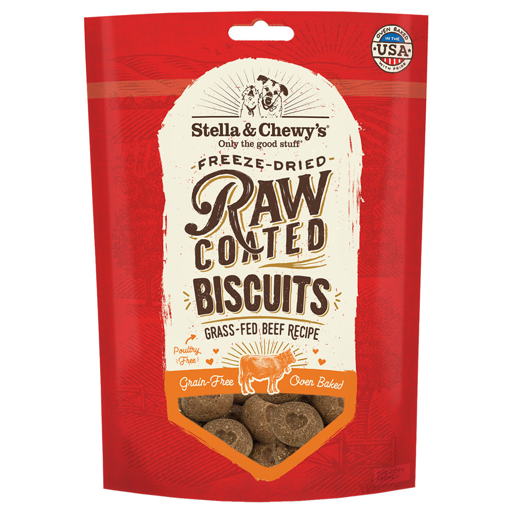 Stella & Chewy's Raw Coated Biscuit Beef Dog 9 oz