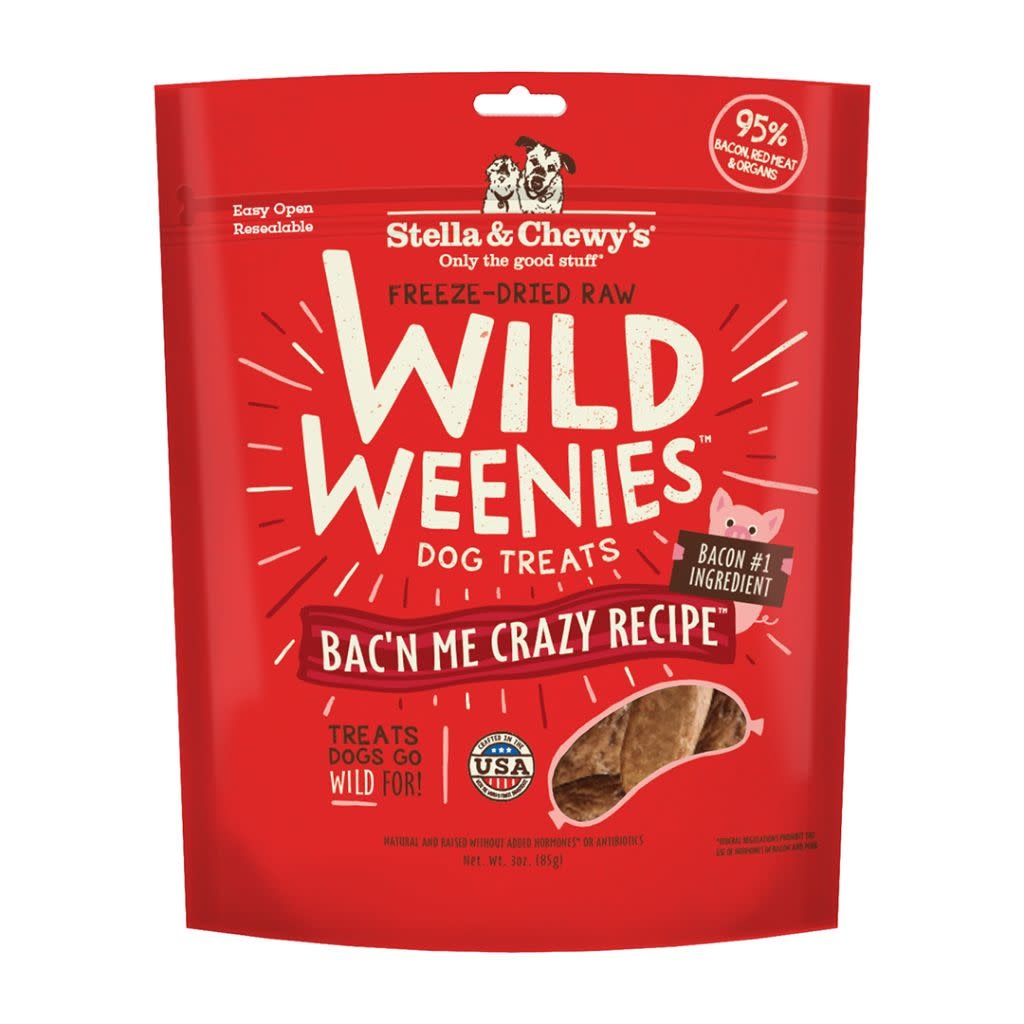 Stella Chewy s Wild Weenies Bac n Me Crazy Dog 3 oz Woofy s by