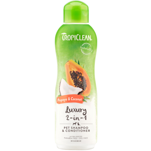 TropiClean Papaya & Coconut Shampoo/Conditioner 20 oz