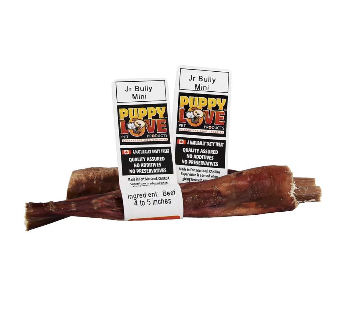 PuppyLove Jr Beef Bully 4-5" Single