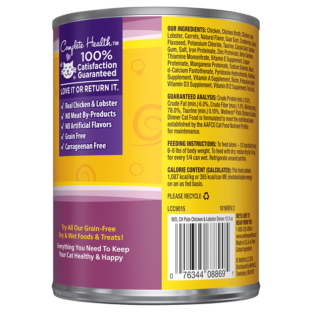 Wellness Chicken & Lobster Pate Cat 12.5 oz