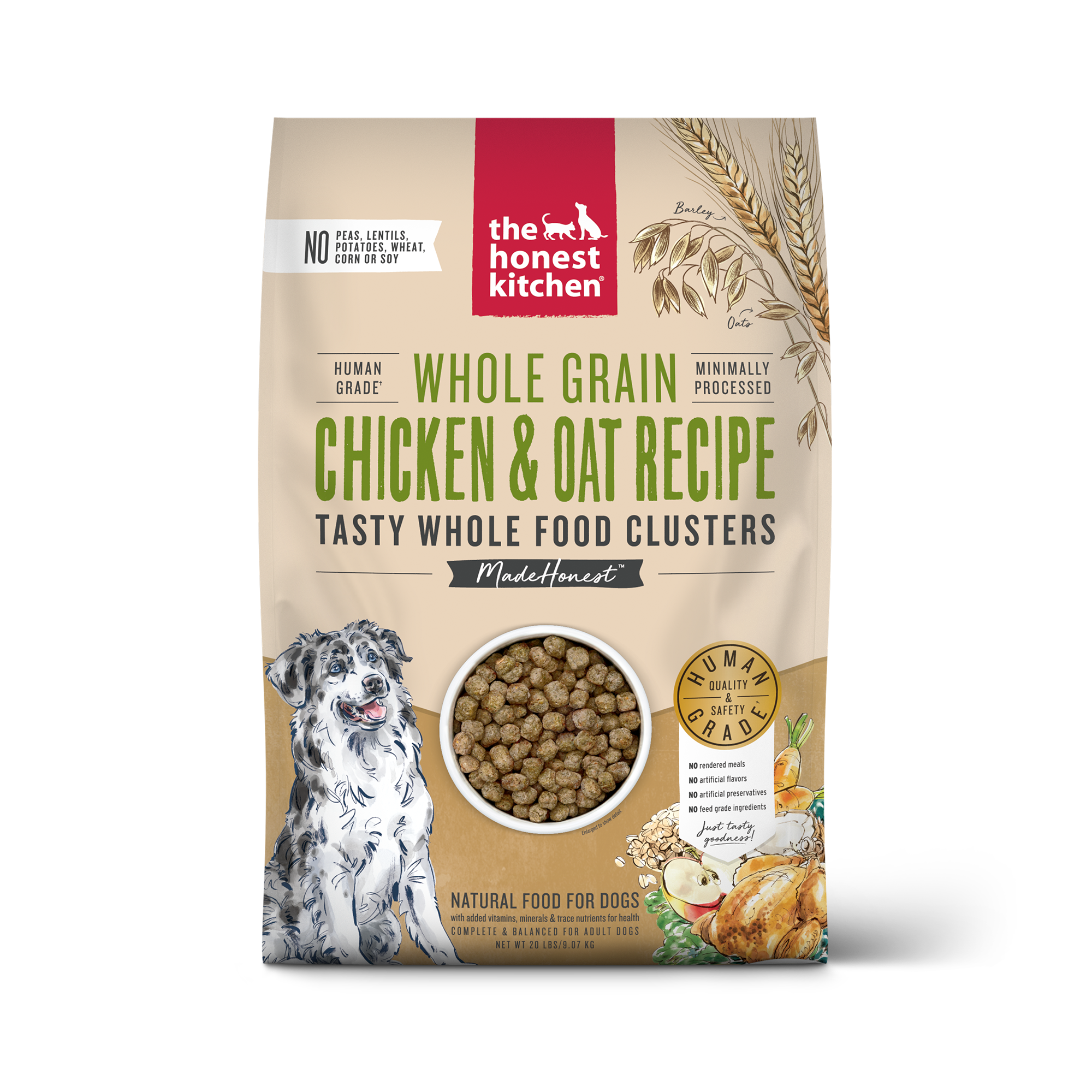 Honest Kitchen Whole Grain Clusters Chicken Dog 20 lb