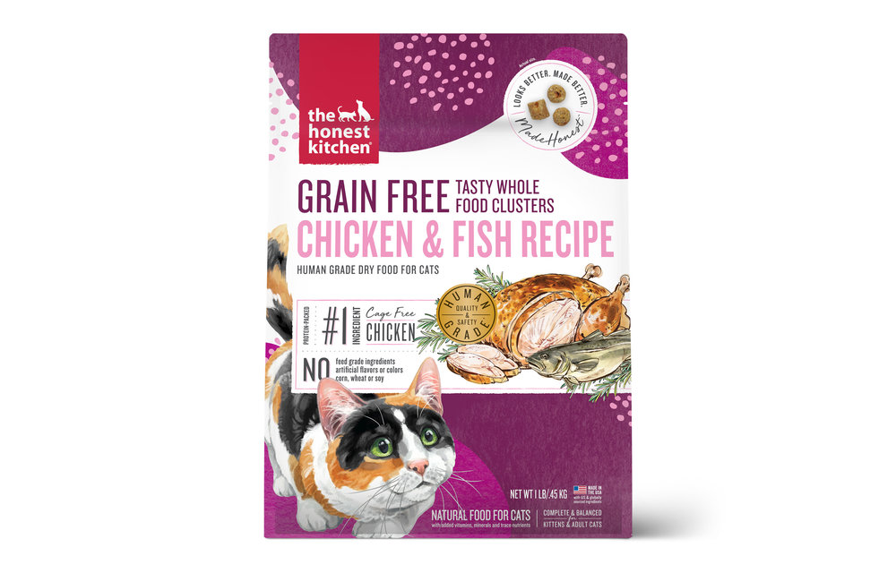 Honest Kitchen GF Whole Food Clusters Chicken & Fish Cat 4 lb